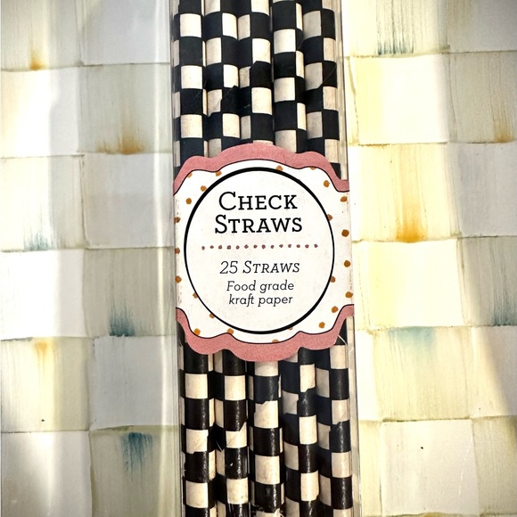 Mackenzie-Childs Courtly Check Cupcake Cups Set of 24 & Straws - Picture 4 of 4